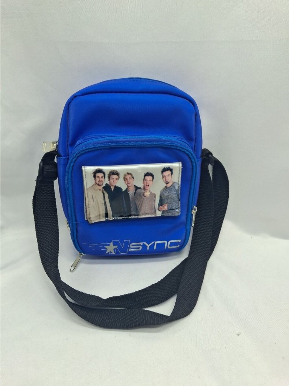 Vintage 2000 Y2K *NSYNC Boy Band Blue Purse Mini Shoulder Bag CD Holder